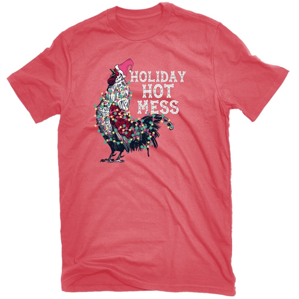 Pivotal Partners Holiday Hot Mess Chicken T Shirt Womens Plus 2X New